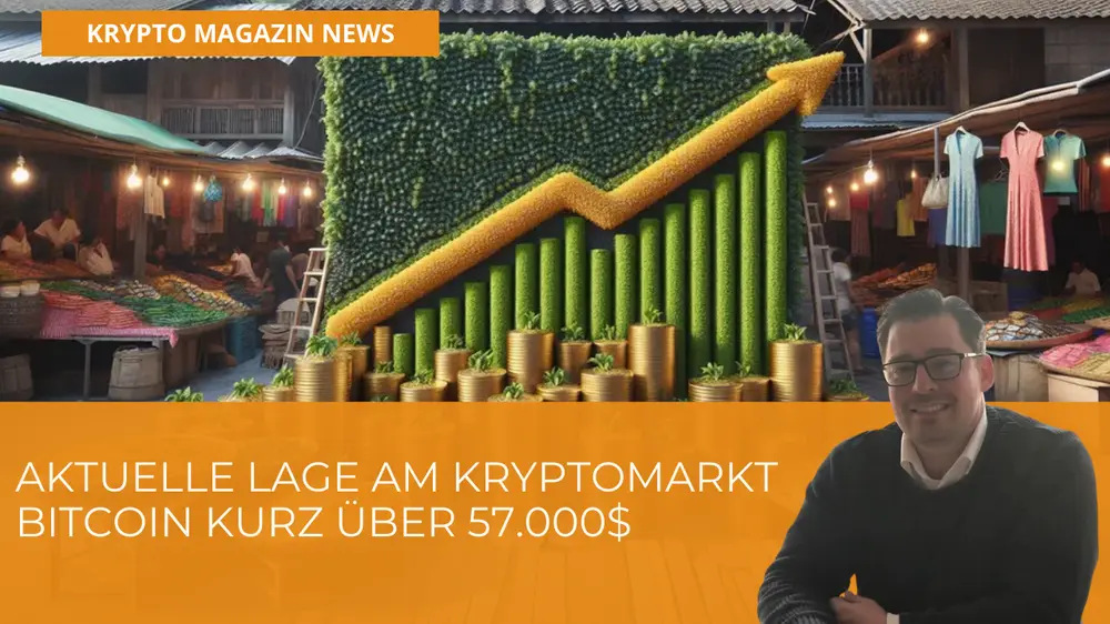 Aktuelle Lage am Kryptomarkt - Bitcoin kurz über 57.000$